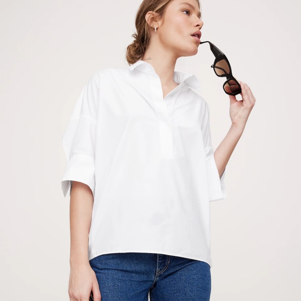 Banana Republic White Button Down Shirt